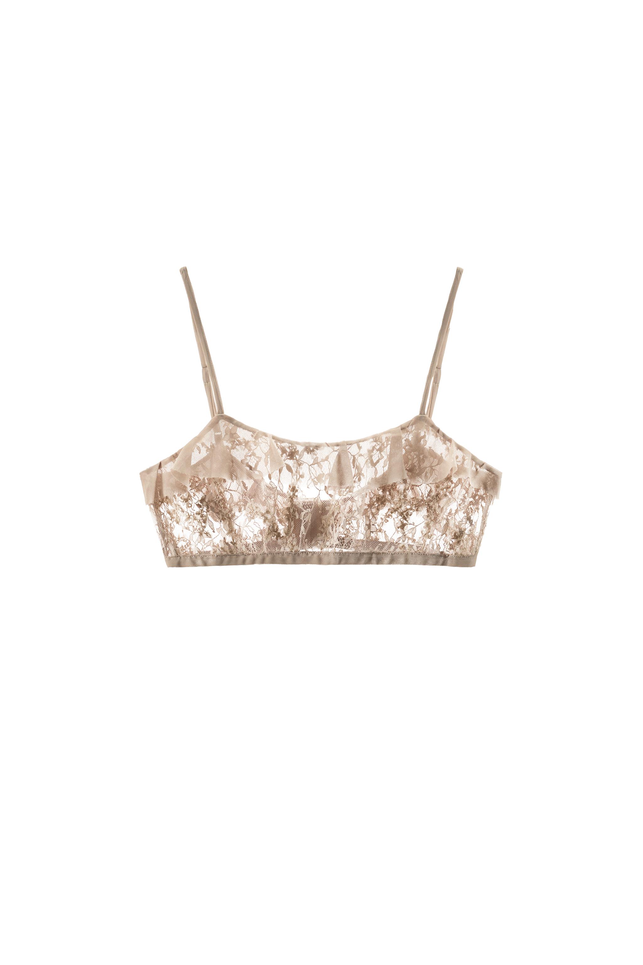 RUFFLED LACE BRA